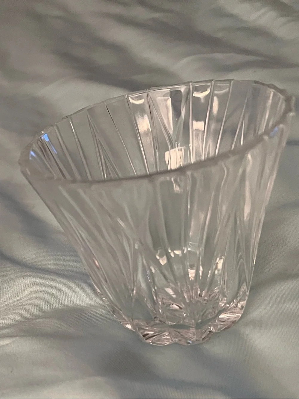 Vintage Diamond Pattern Cut Clear Glasses set of 2
